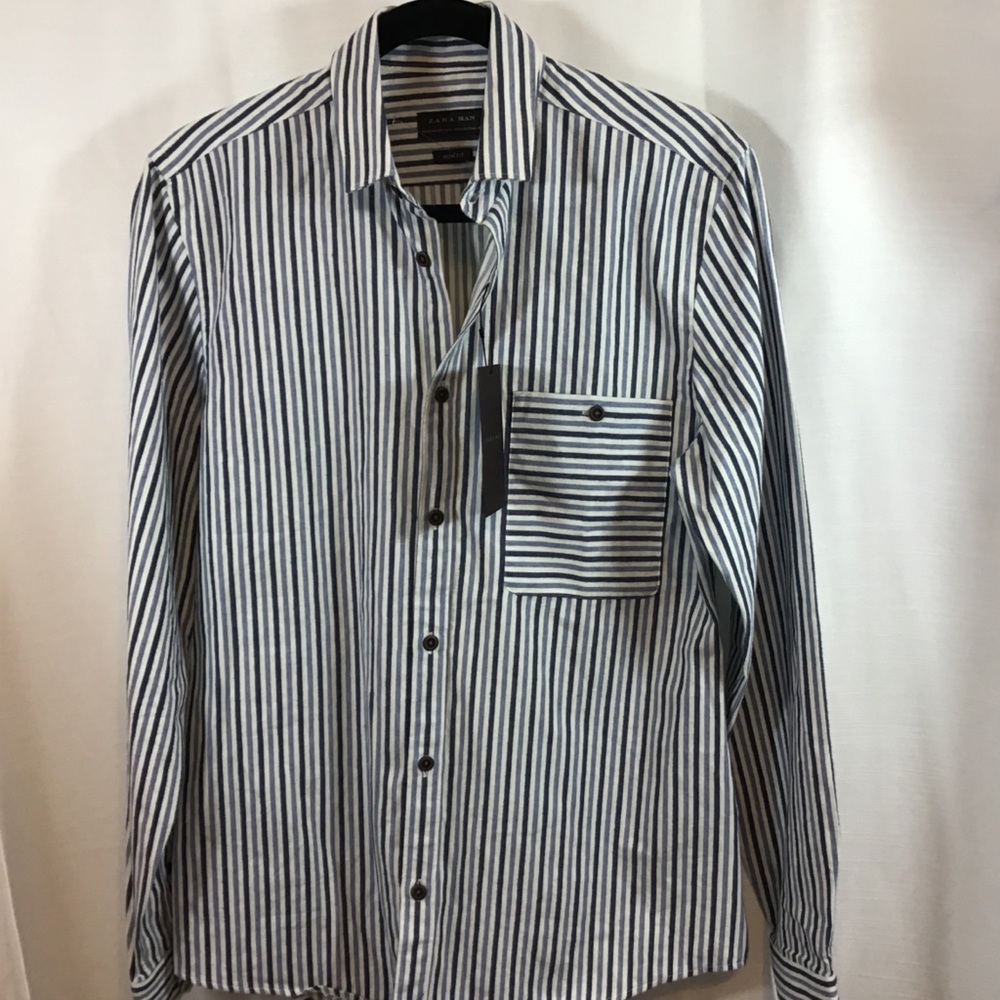 Zara man button up long sleeve shirt
